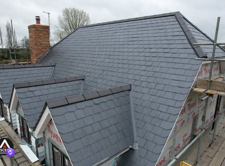 Roof repair work on a Kent property