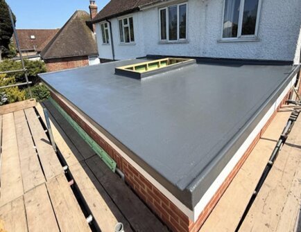 GRP fibreglass flat roof installation